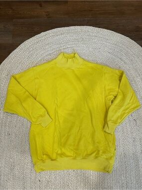 aerie Yellow Mock Neck Sweater